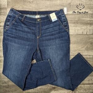 St. John's Bay Plus Size Easy Fit Straight Adaptive Jeans Size 22W
